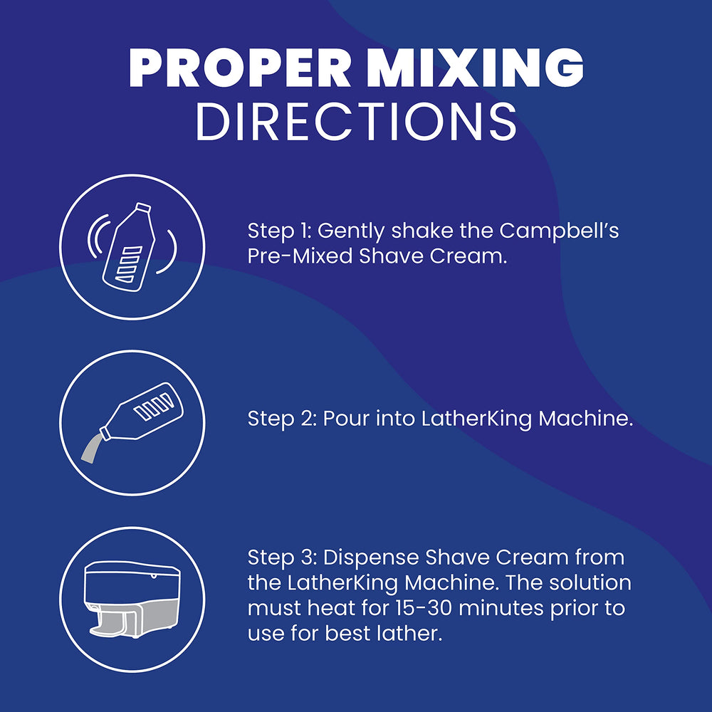 Thick lather dispensing from LatherKing using Campbell's for consistent results
