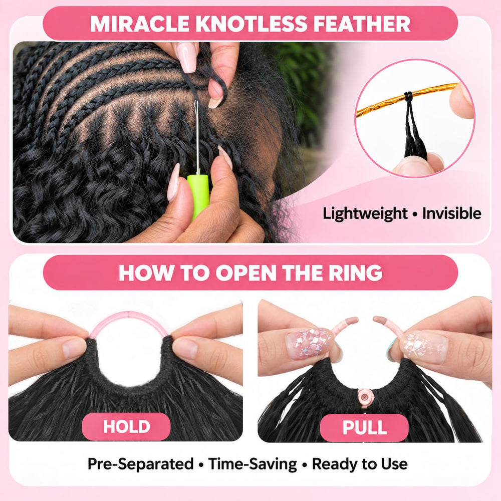 CanaryFly knotless invisible thread close-up reducing scalp tension