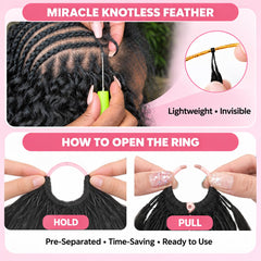 CanaryFly knotless invisible thread close-up reducing scalp tension