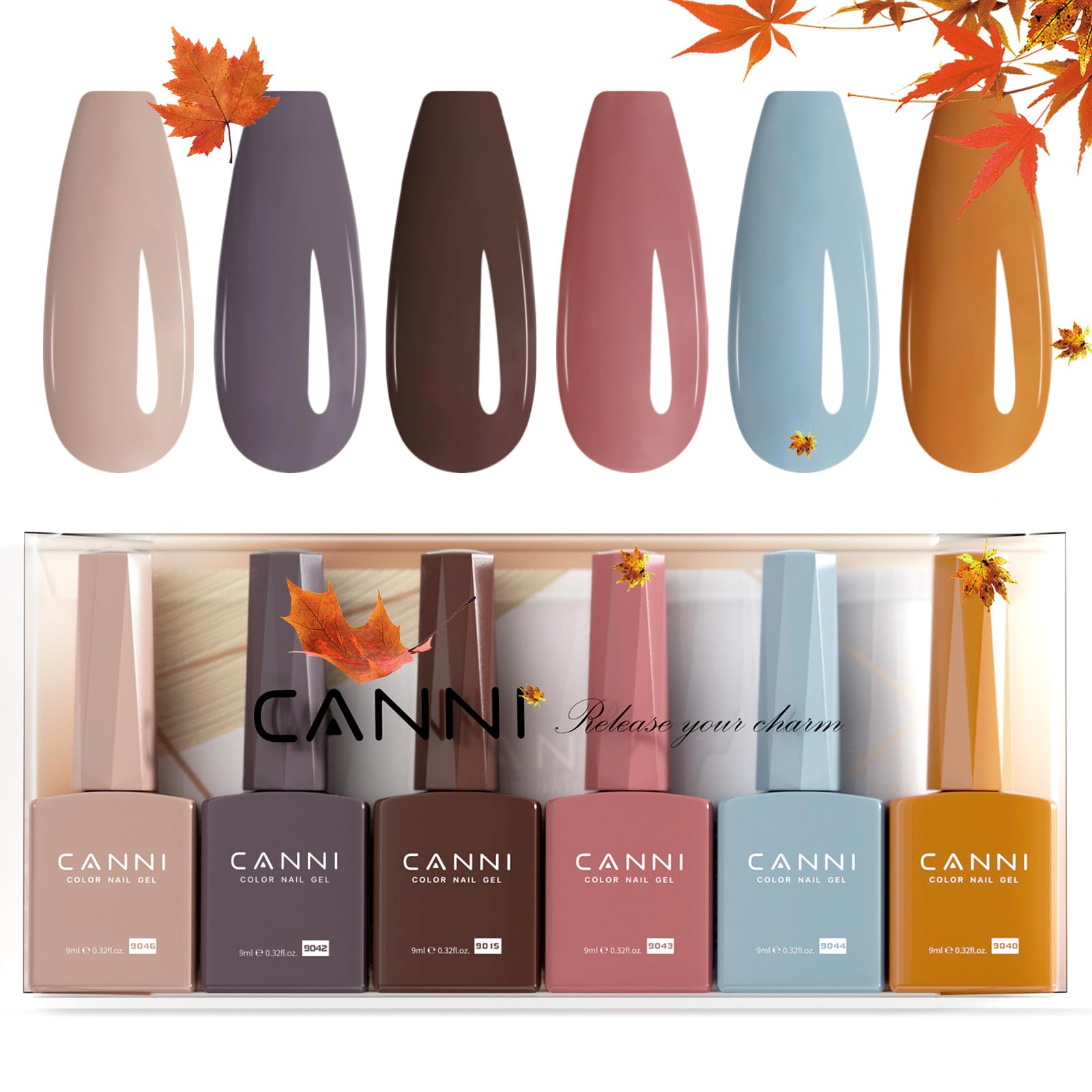 CANNI front packaging showing six dark brown gel bottles and brand