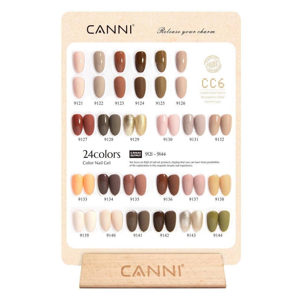 CANNI color-coded bottles laid out for easy shade selection and speed