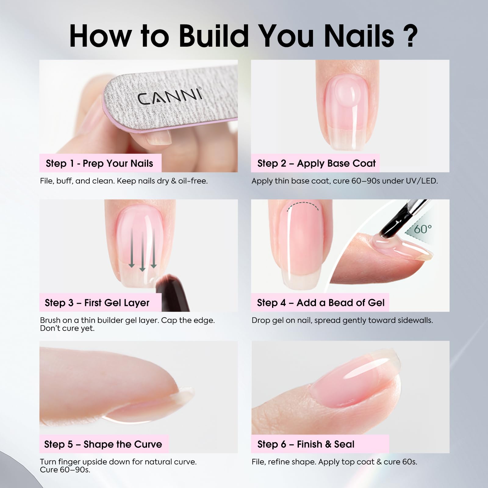 CANNI finished French-style manicure showing soft jelly pink professional look