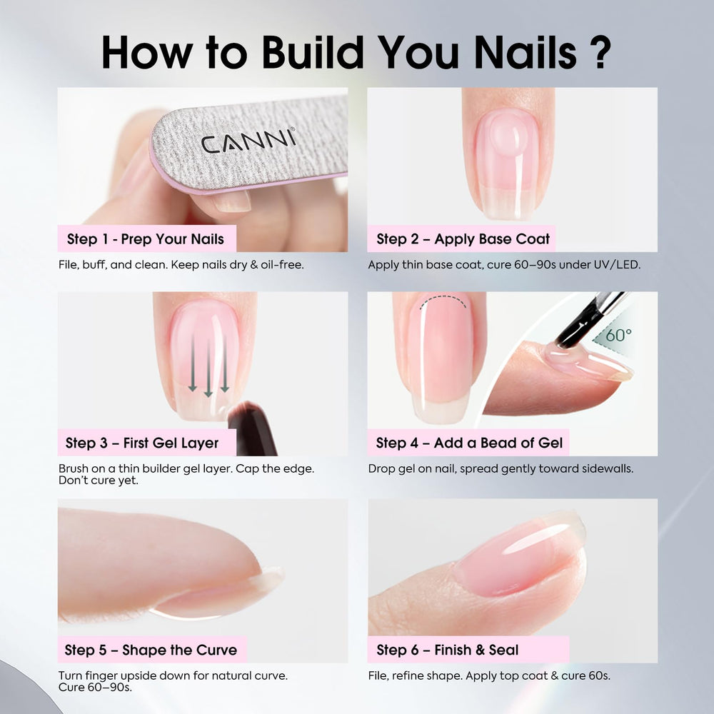 CANNI finished French-style manicure showing soft jelly pink professional look