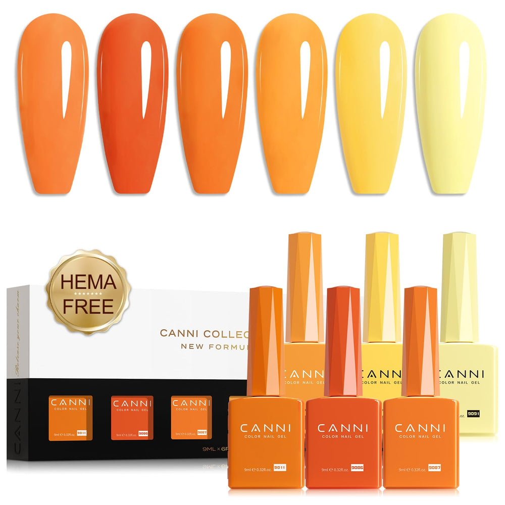 CANNI front packaging showing six orange shades and gift-ready box, quick selection benefit