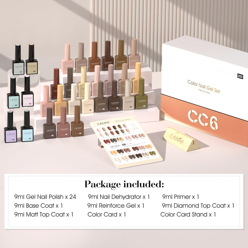 CANNI red, glitter and gold bottles highlighting sparkle options for accents