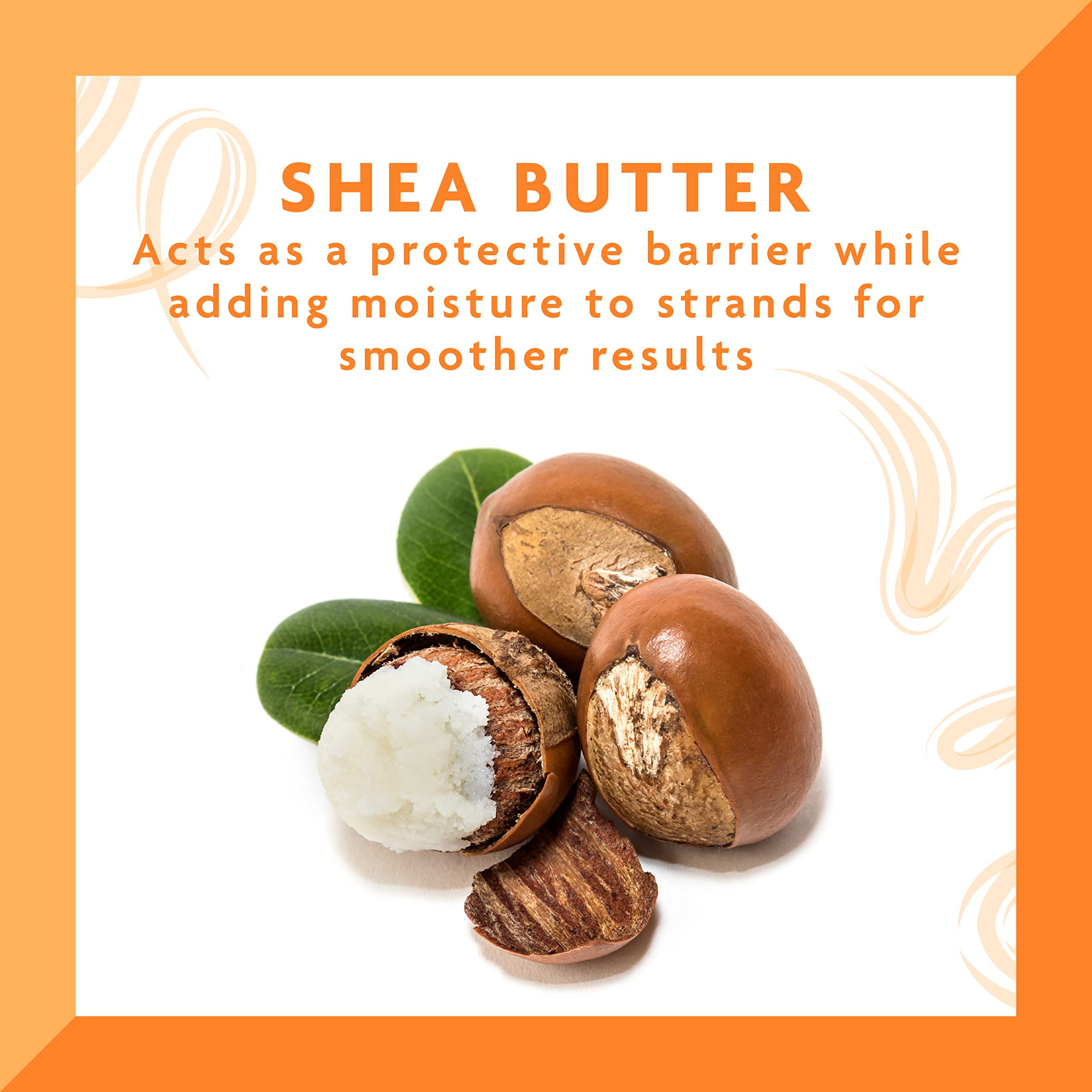 Cantu label detail highlighting shea butter and heat protection