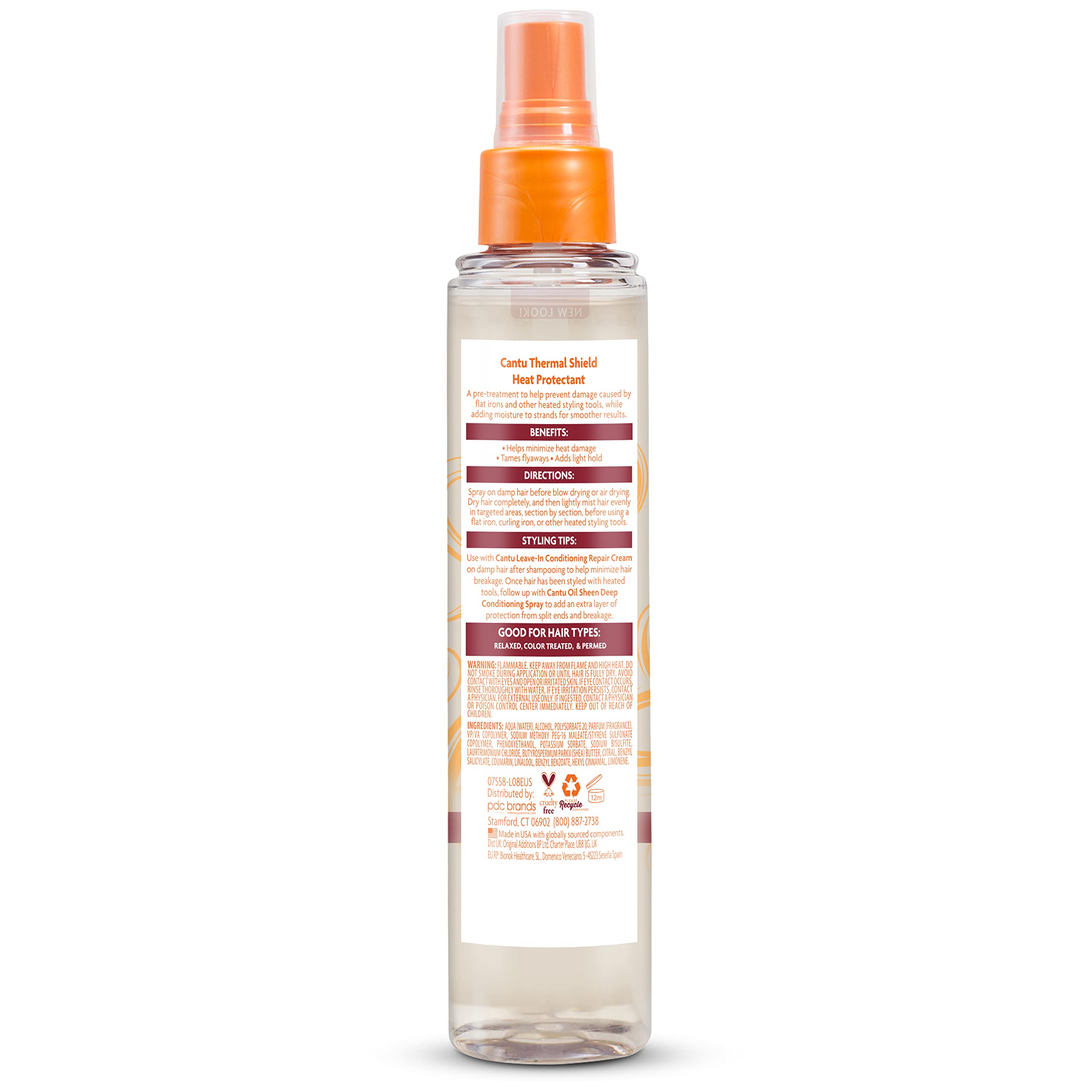Cantu bottle on bathroom vanity showing convenience for daily routines
