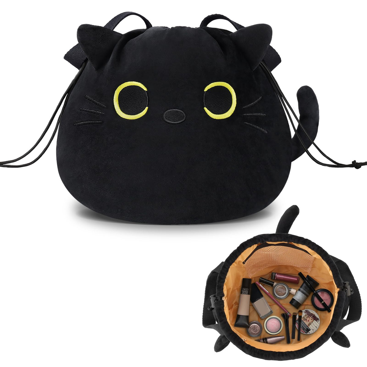 Cantustime front view showing cat print and roomy interior benefit organization