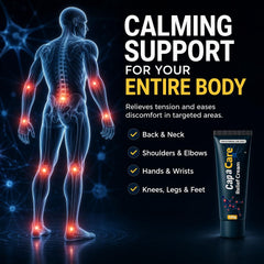 Capacare cream applied to hand showing easy absorption and non-greasy benefit