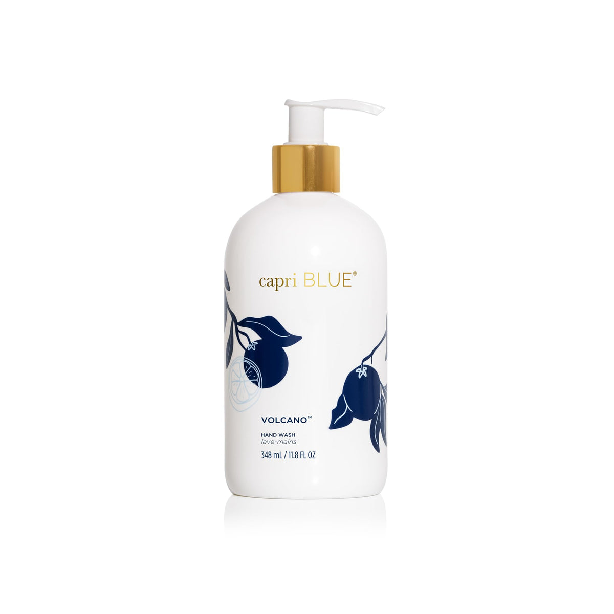 Capri Blue front packaging showing Volcano scent and decorative bottle, elevates sink style