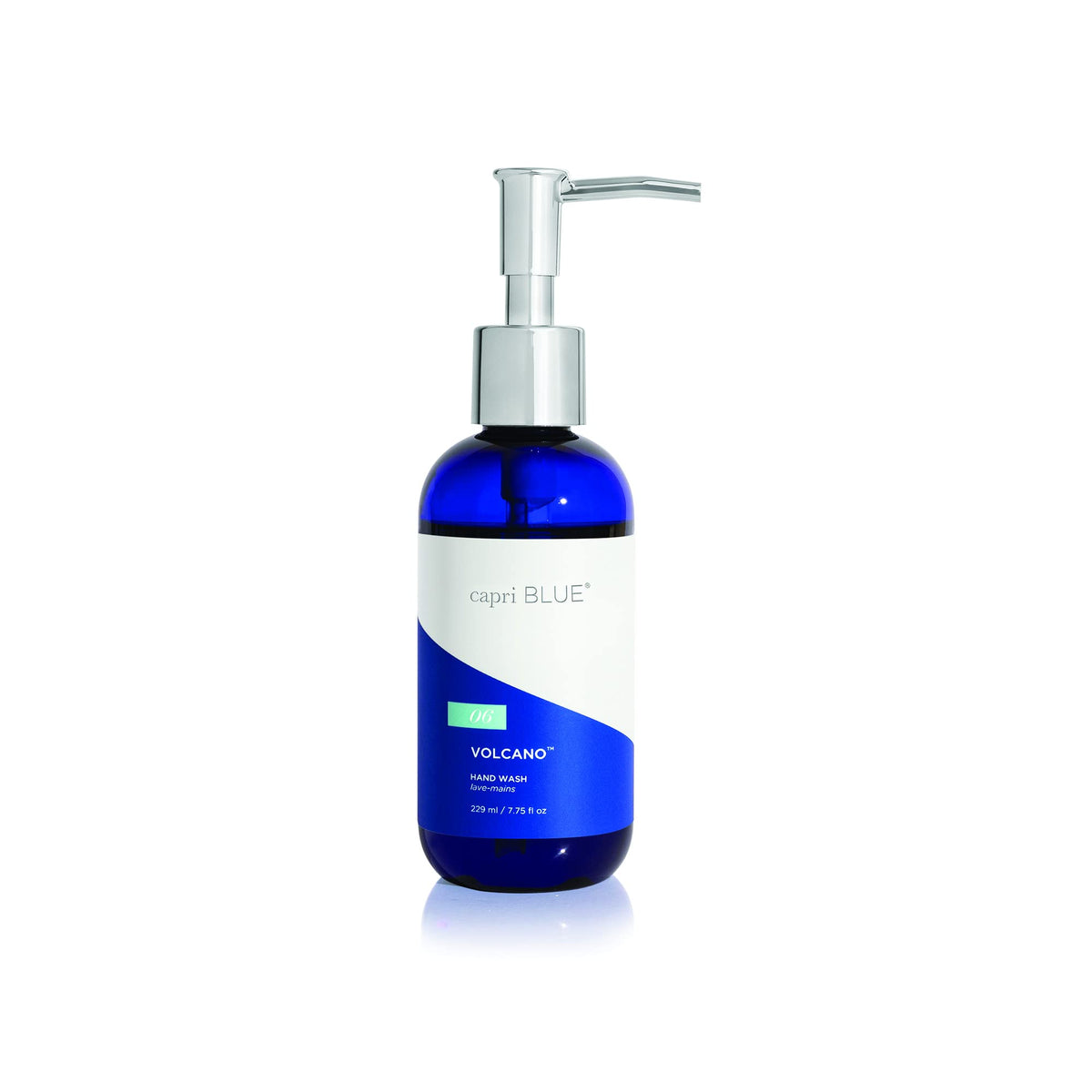 Capri Blue volcano front pump bottle displayed, adds visual appeal