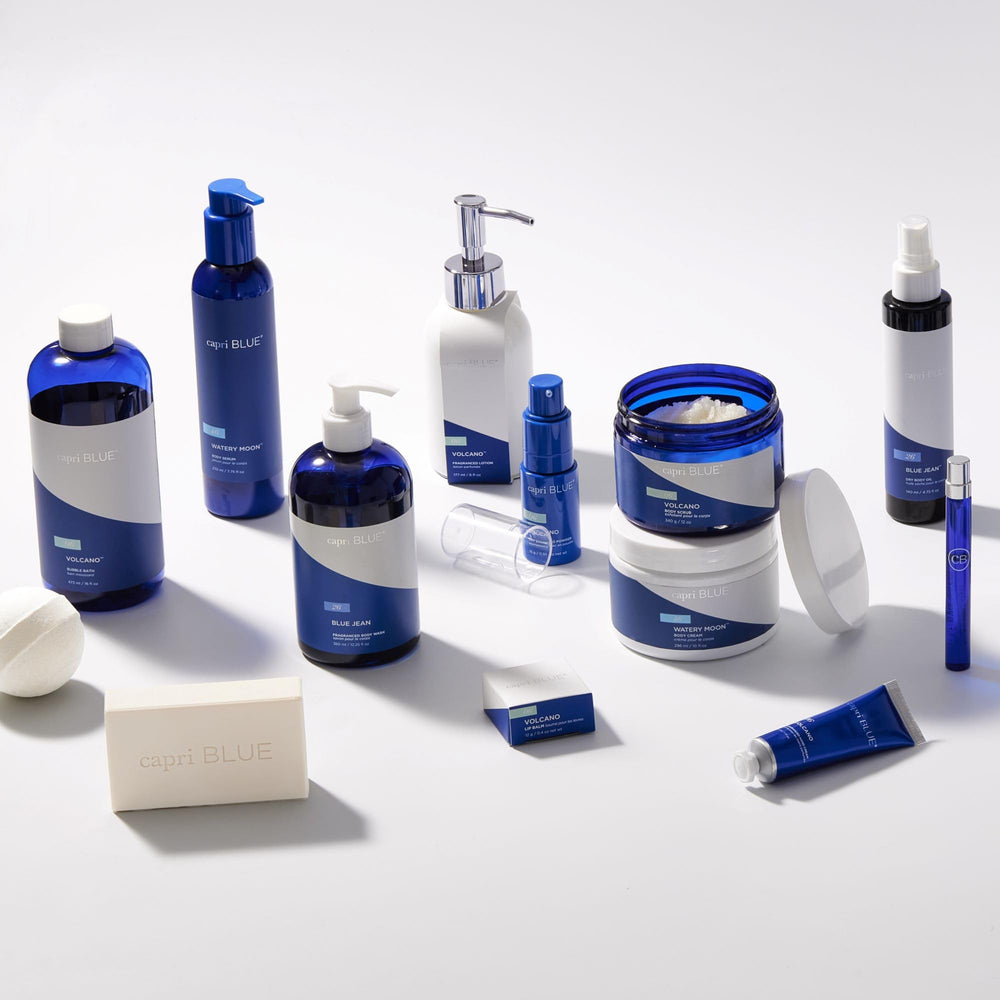 Capri Blue bottle in gift setting showing presentable self-care gift benefit