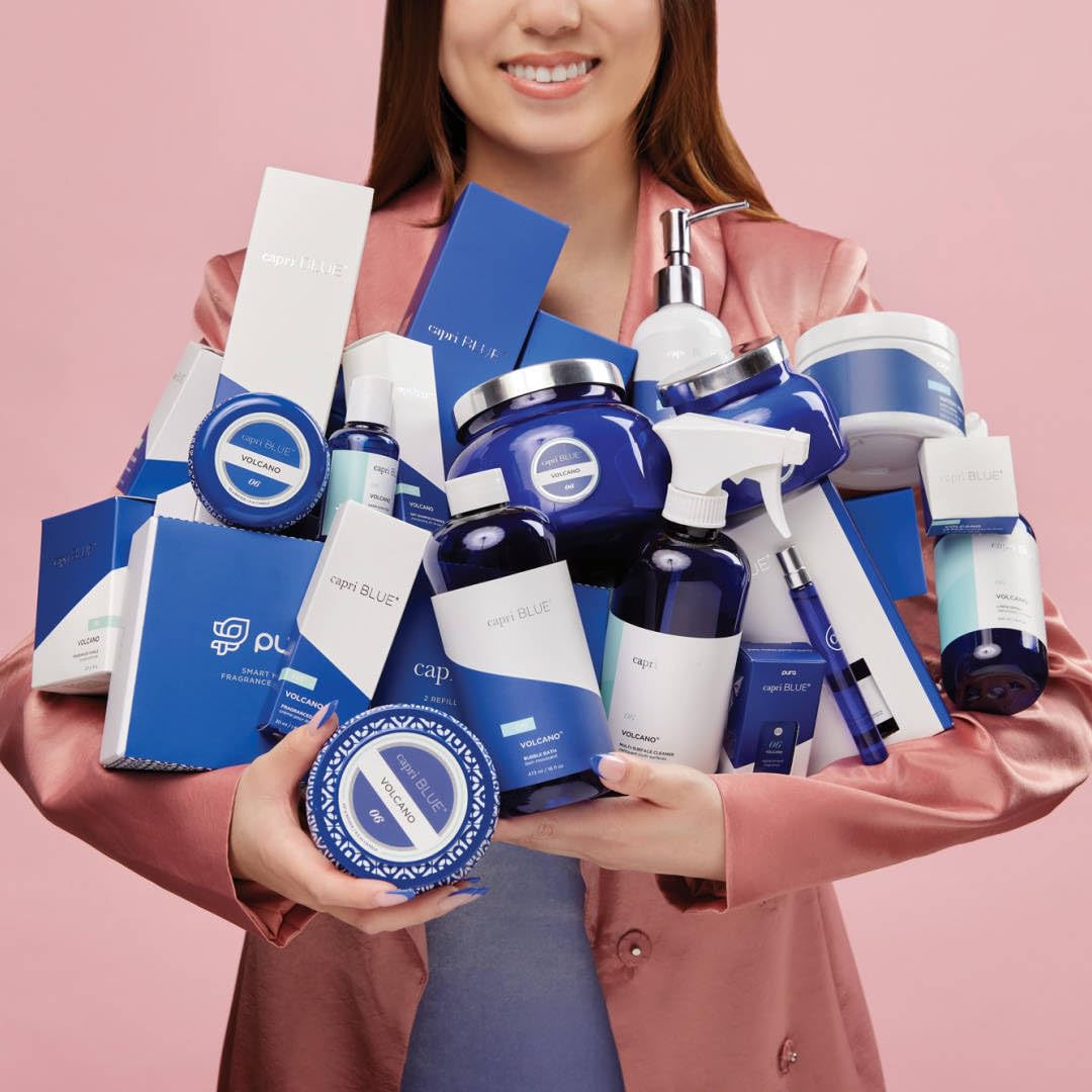 Capri Blue lotion on hand proving quick absorption and softening benefit