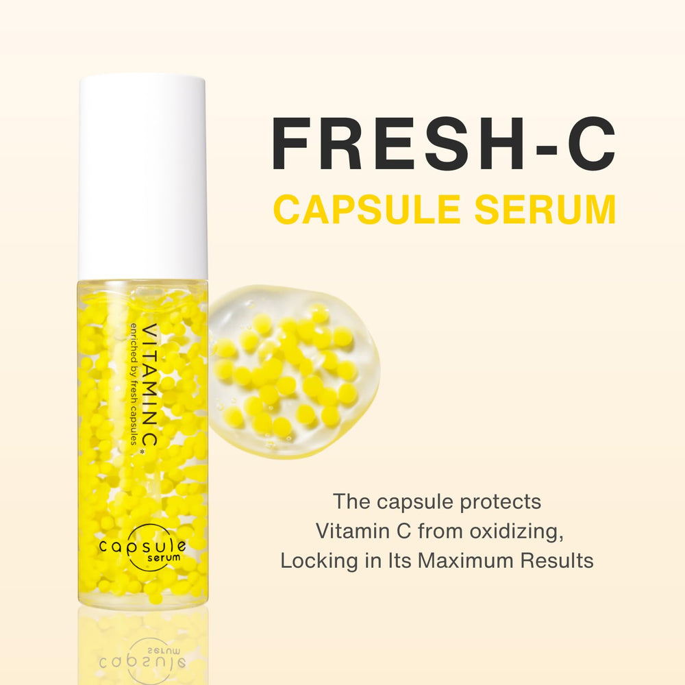 ＣＡＰＳＵＬＥ　ＳＥＲＵＭ close-up of a single sealed capsule for freshness