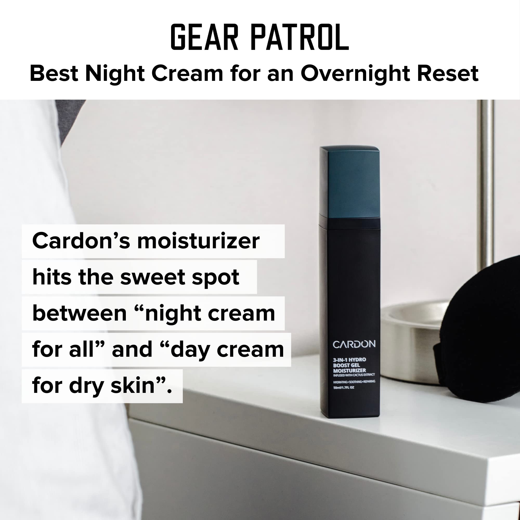 Cardon tube and box flatlay showing full product set and gifting presentation