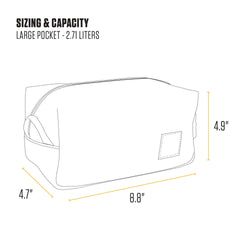 Carhartt side handle detail demonstrating easy grab-and-go convenience for travelers