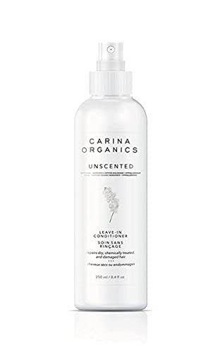 Carina Organics in use styling image of applying leave-in conditioner for smoother detangling and manageability