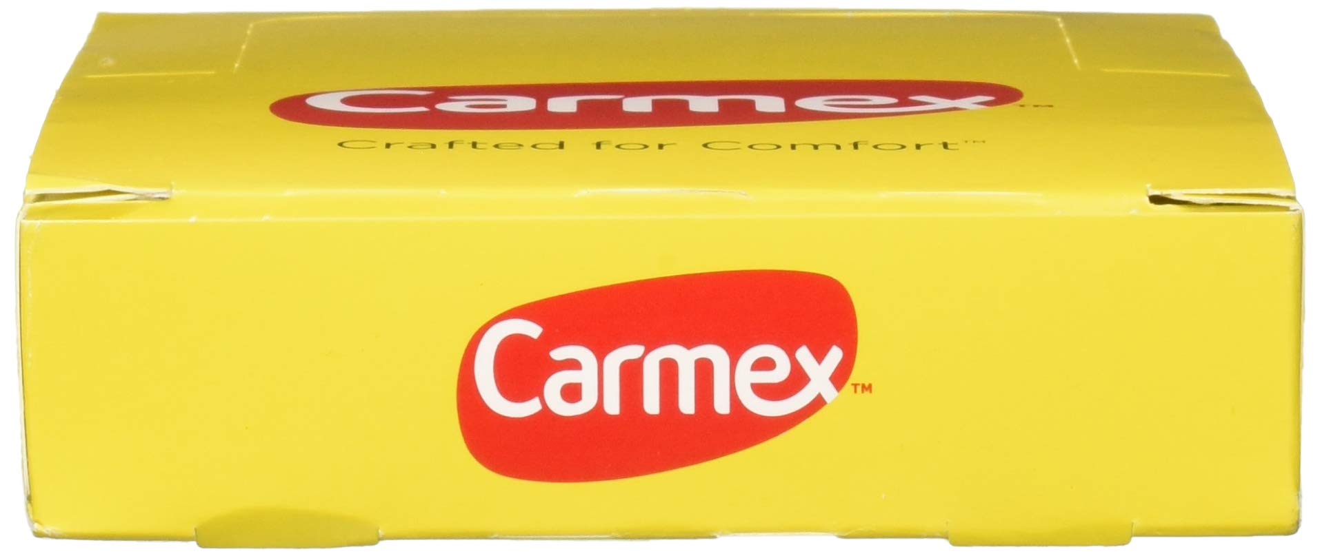 Close-up of Carmex balm texture demonstrating smooth, soothing application