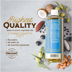 Ingredient label of Carolina Castile Soap shows organic olive oil and natural fragrance