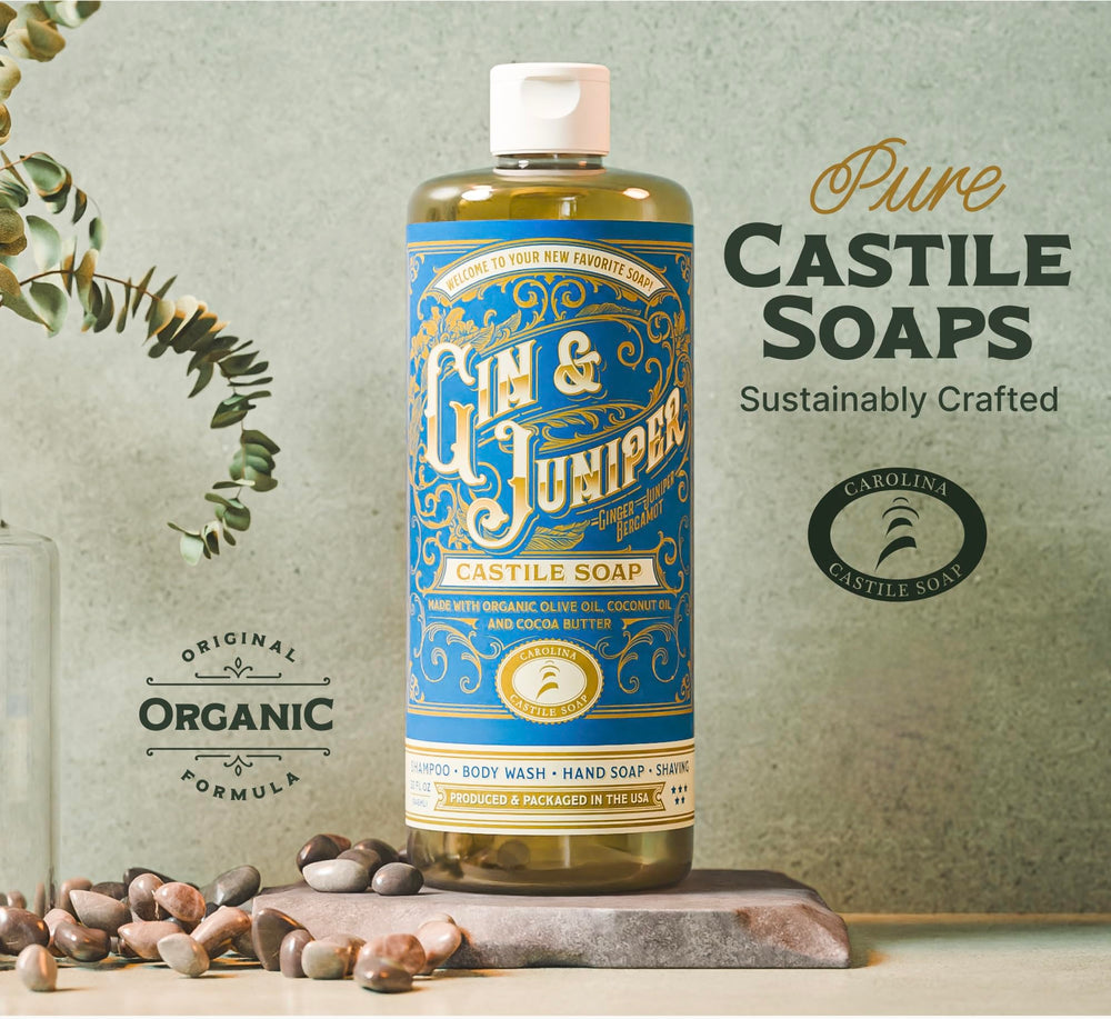 Close-up pouring Carolina Castile Soap highlights concentrated texture and easy dosing