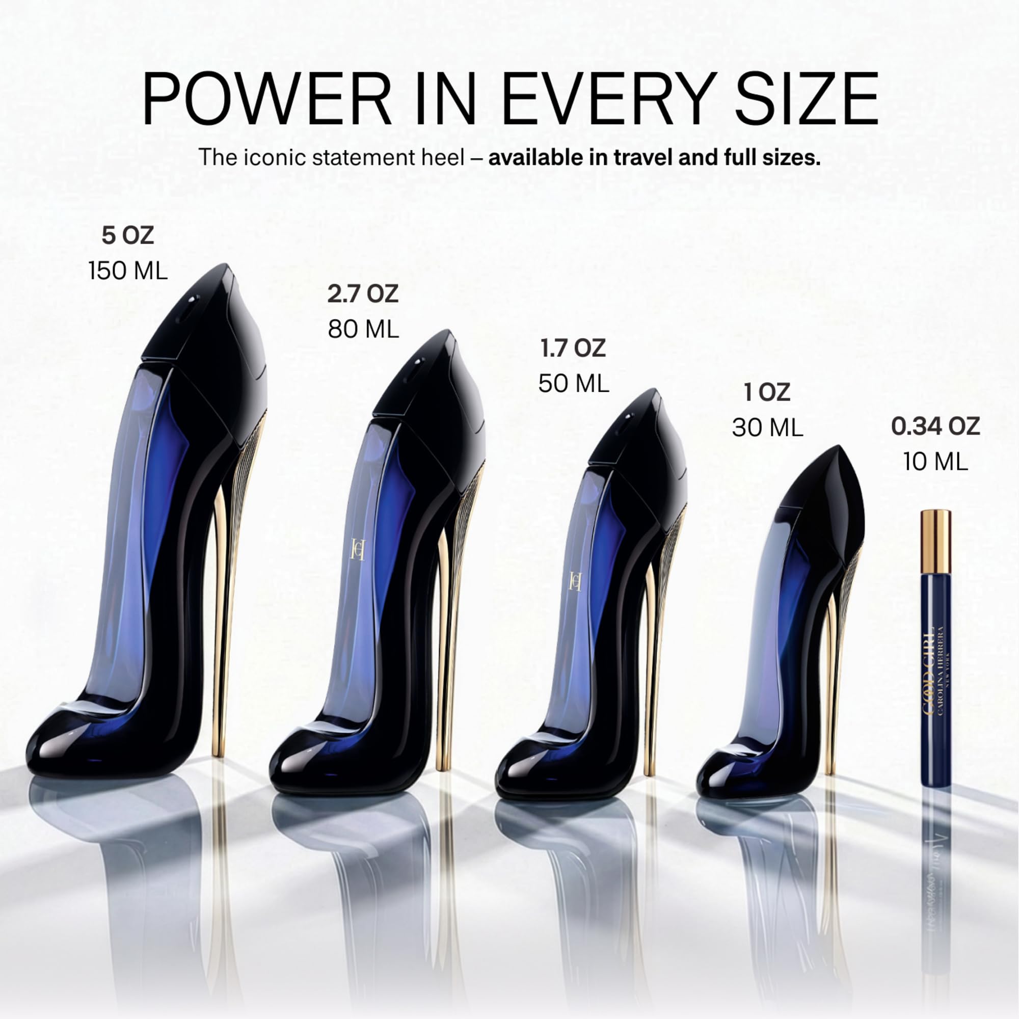 Carolina Herrera Good Girl spray mist in air demonstrating fine atomization and coverage
