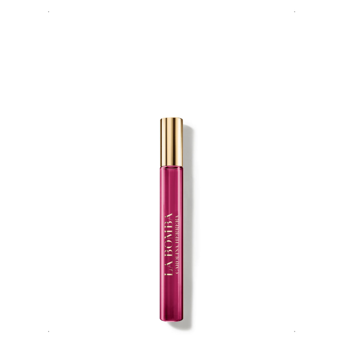 Carolina Herrera La Bomba front bottle showing compact travel design and portability