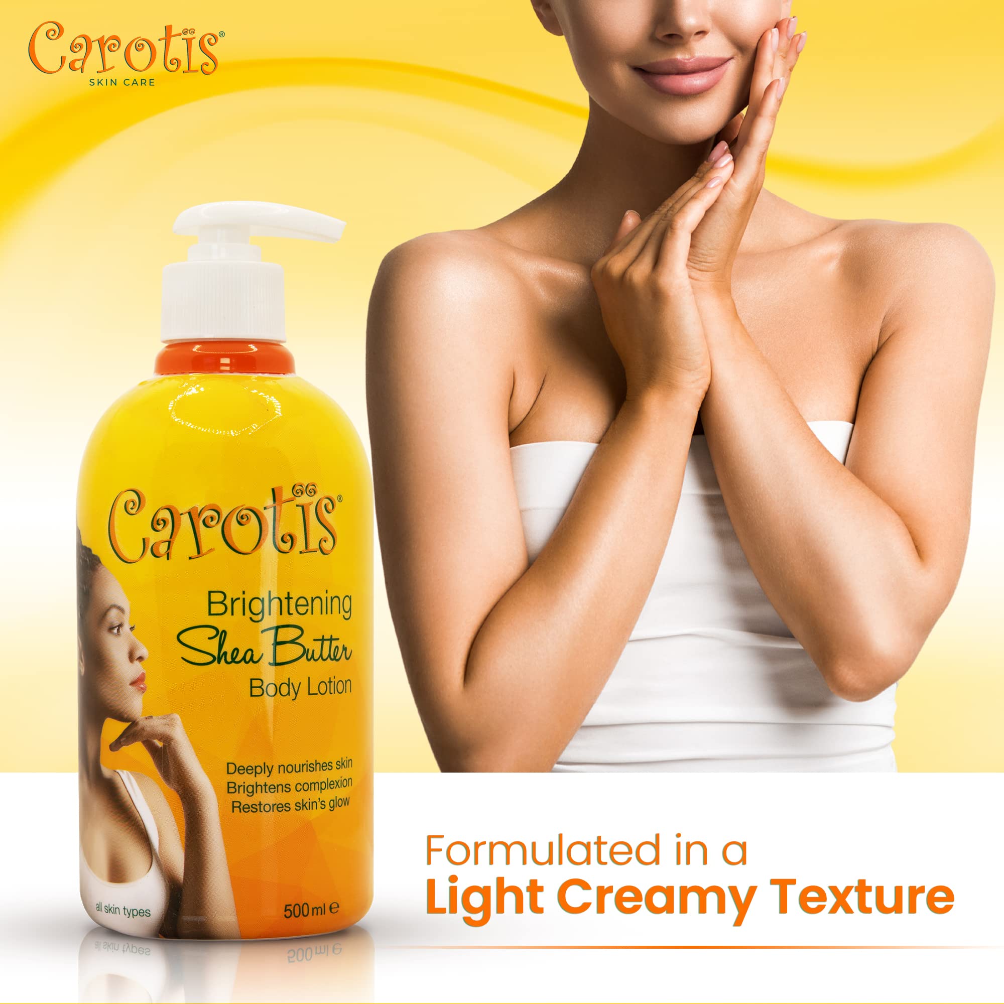 CAROTÏS shea butter and carrot oil visual highlighting nourishing and antioxidant benefits