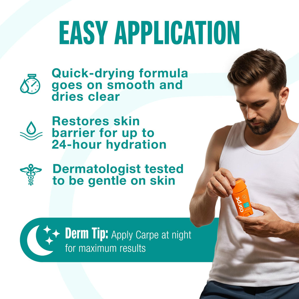 Carpe on a shirt showing no residue transfer and clothing protection