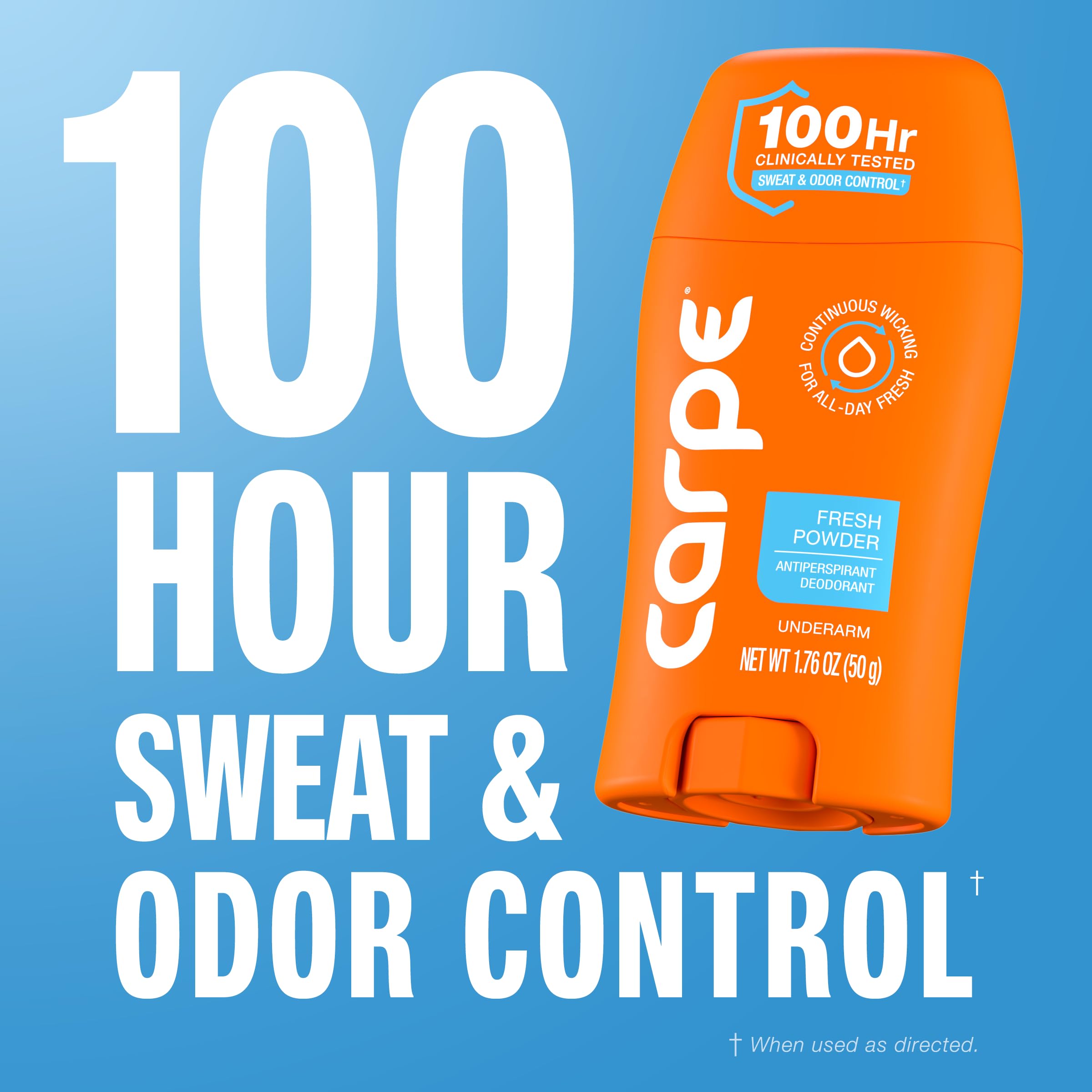 Carpe applied underarm drying clear to reduce transfer and visible residue