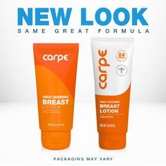 Carpe close up of lotion texture highlights fast drying absorbent formula benefit