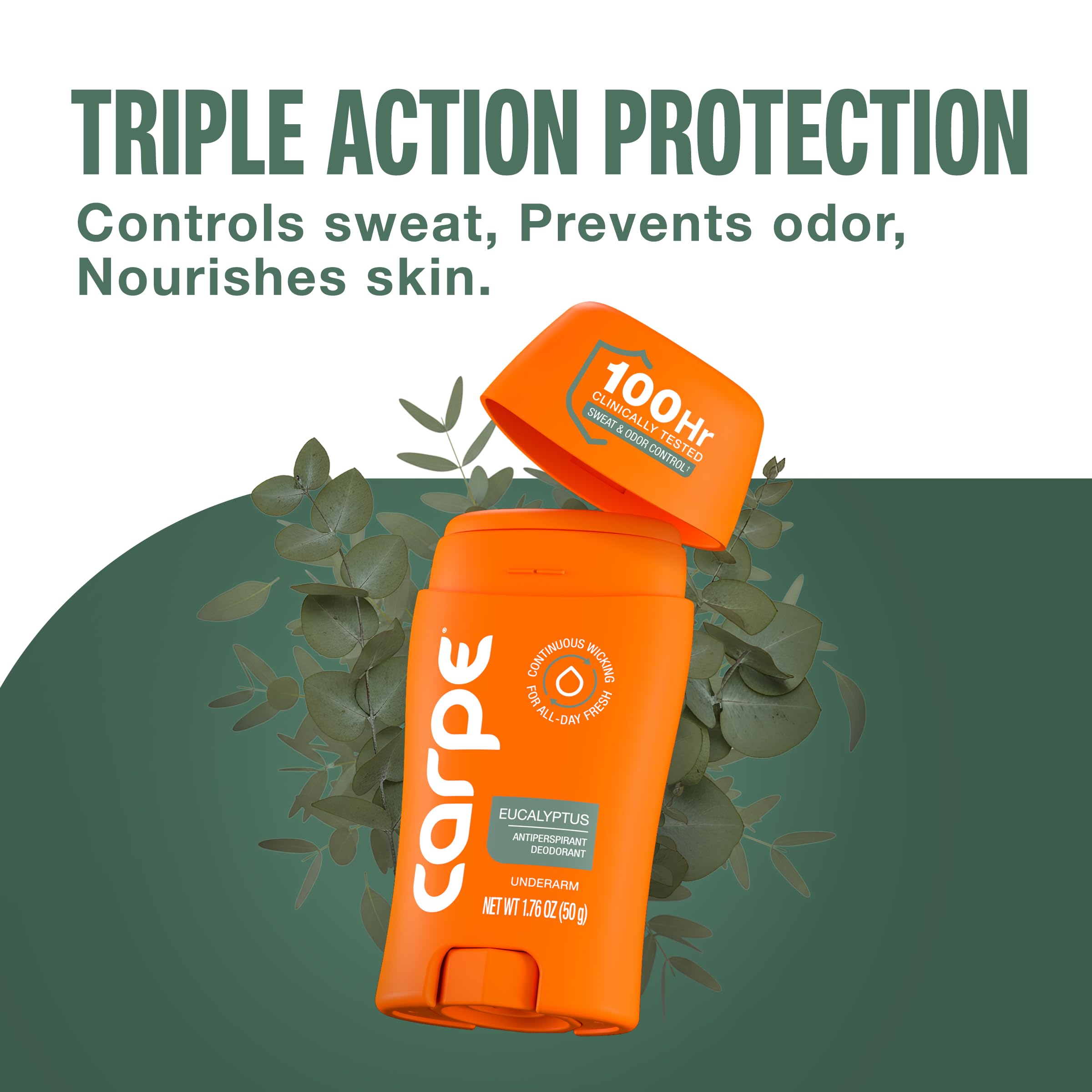 Carpe cap and label detail highlighting ingredient callouts