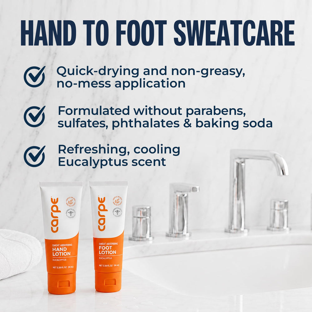 Carpe application on hands illustrating reduced sweat and confidence