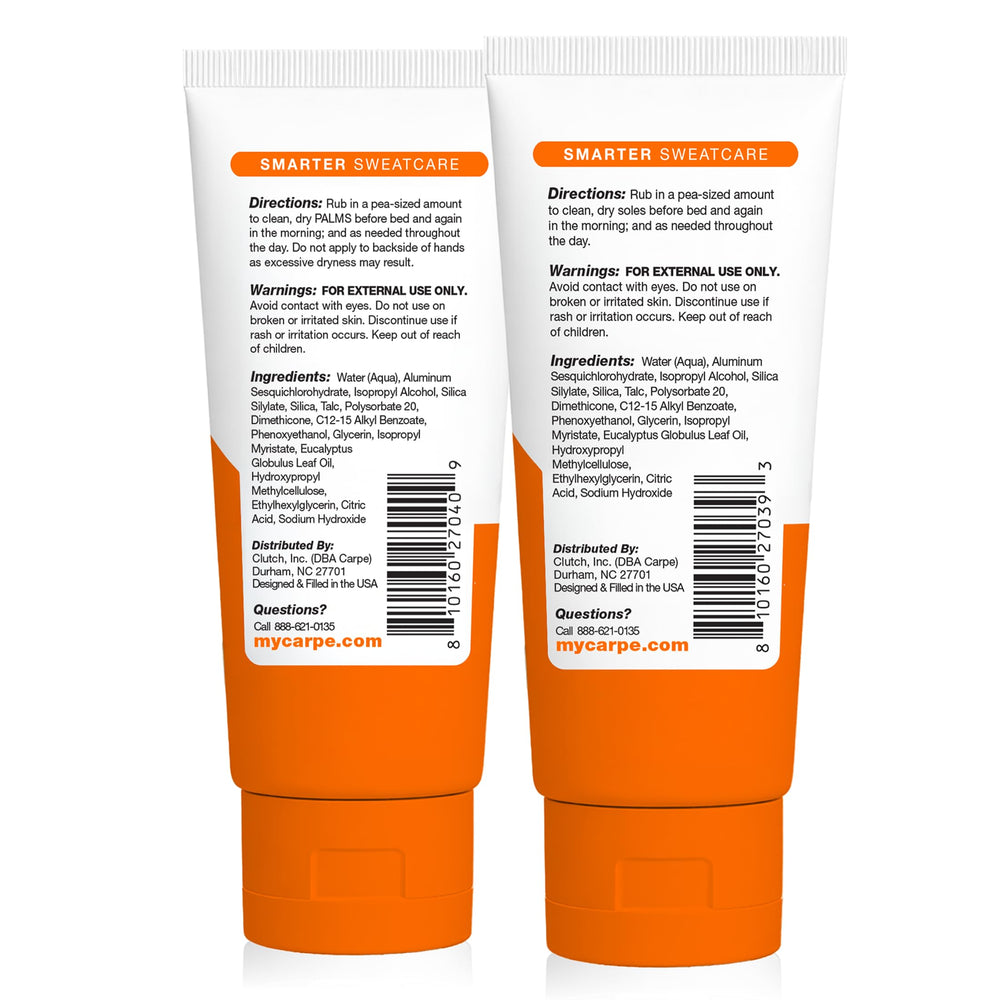 Carpe open cap and lotion texture demonstrating quick-drying benefit
