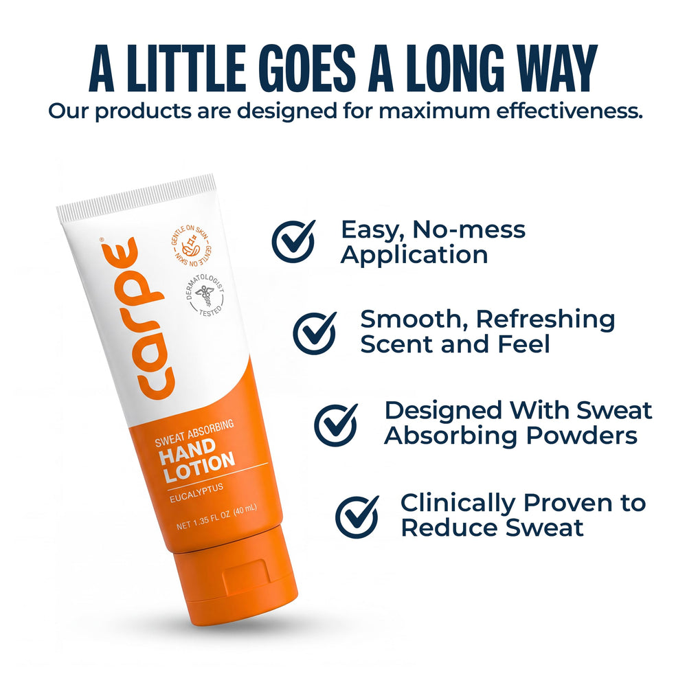 Carpe lotion texture close-up showing non-greasy finish benefit