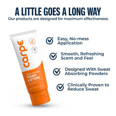 Carpe lotion texture close-up showing non-greasy finish benefit