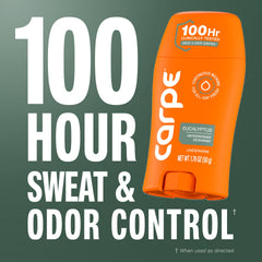 Three-pack of Carpe eucalyptus antiperspirant boxed for value