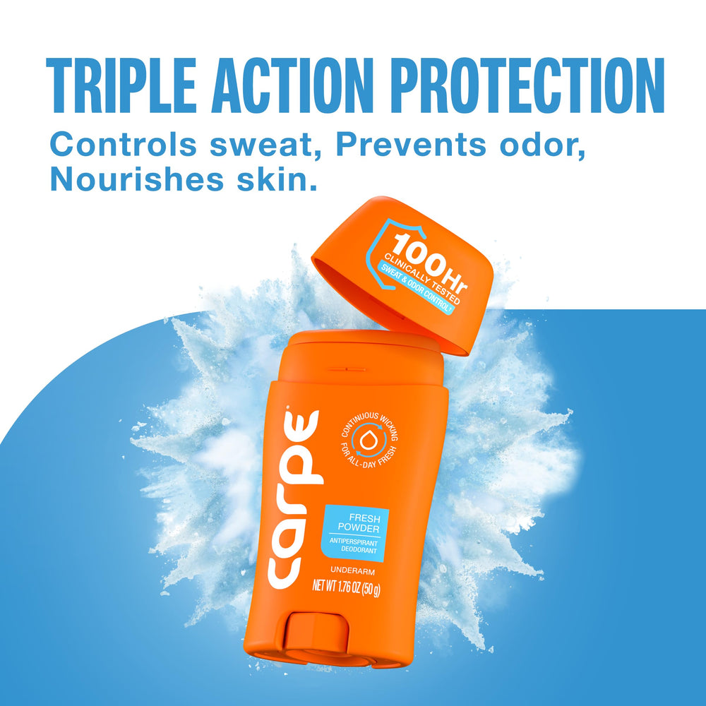 Applying Carpe underarm demonstrating thin, even coverage for confidence