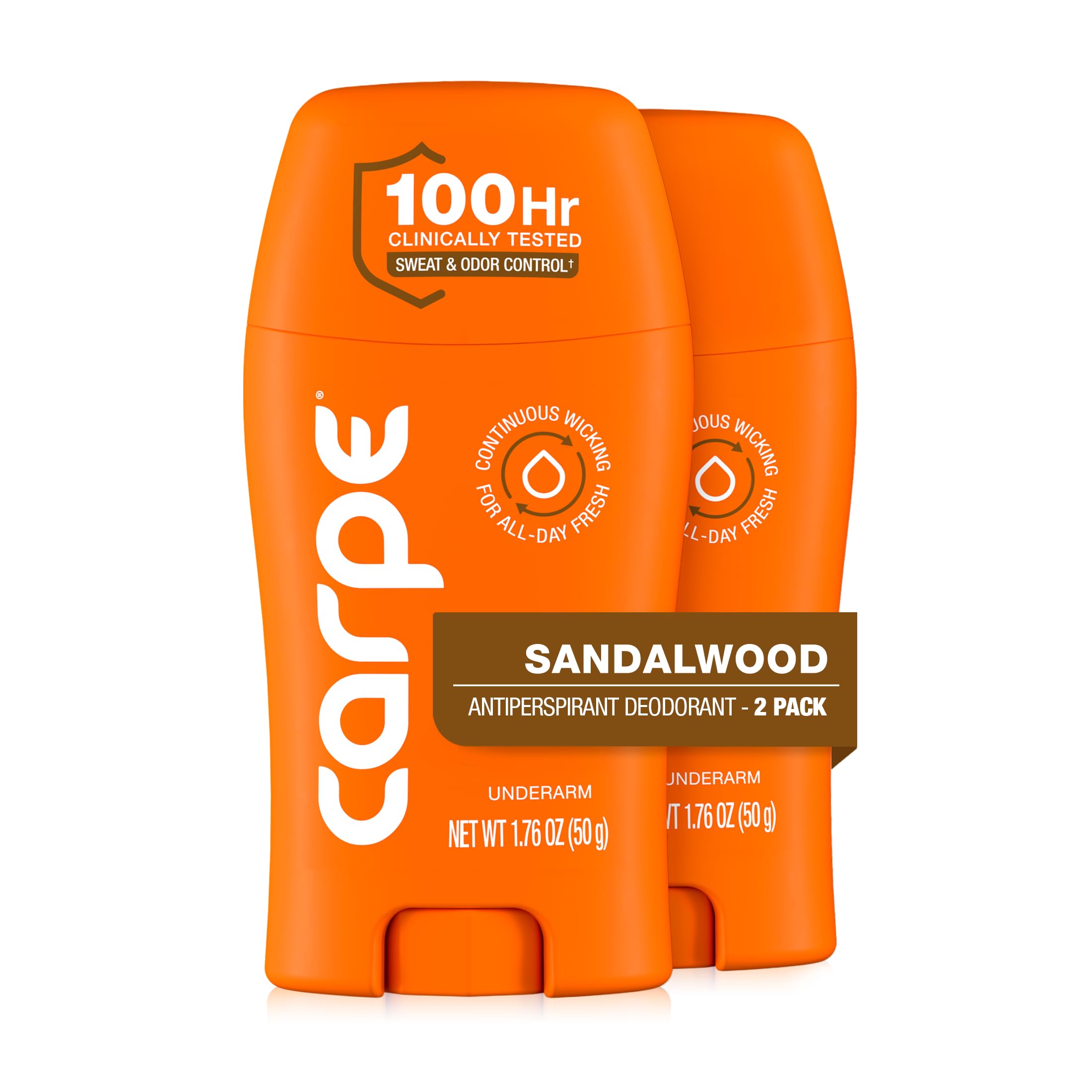 Carpe sandalwood front packaging showing product and fragrance