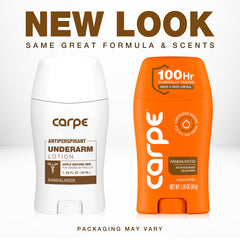 Carpe sandalwood lotion texture close-up highlighting smooth application
