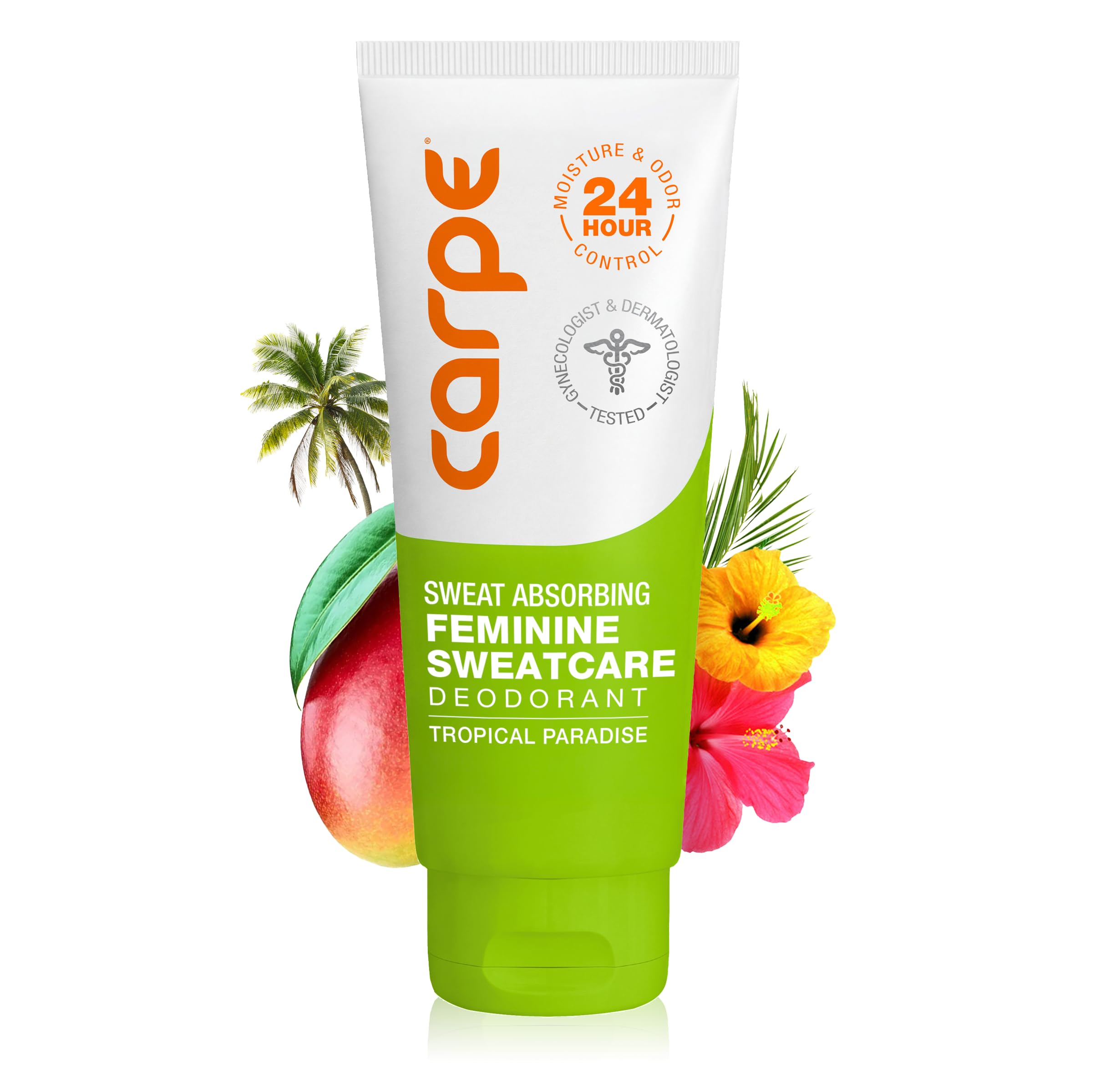 Carpe front packaging showing Tropical Paradise scent and clear benefits