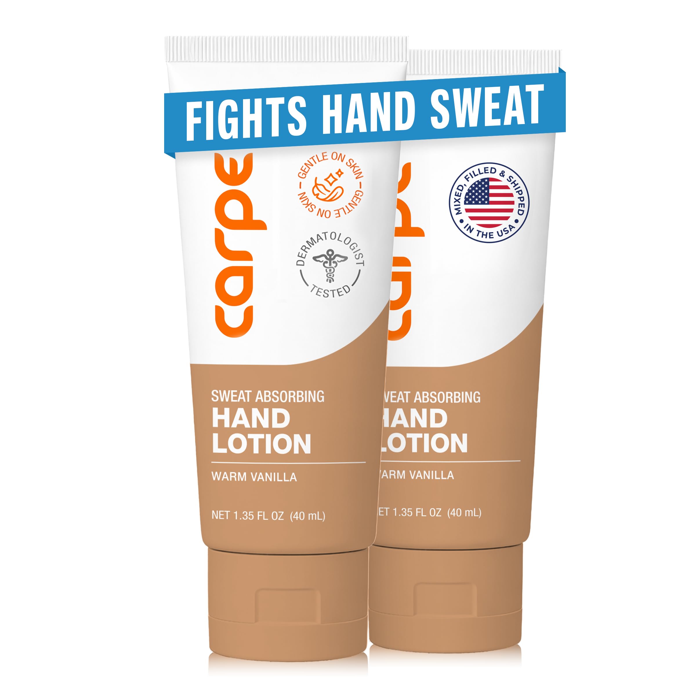 Carpe front packaging showing two warm vanilla tubes and value