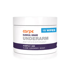 Carpe wipes front packaging showing 15-count and nighttime use benefits