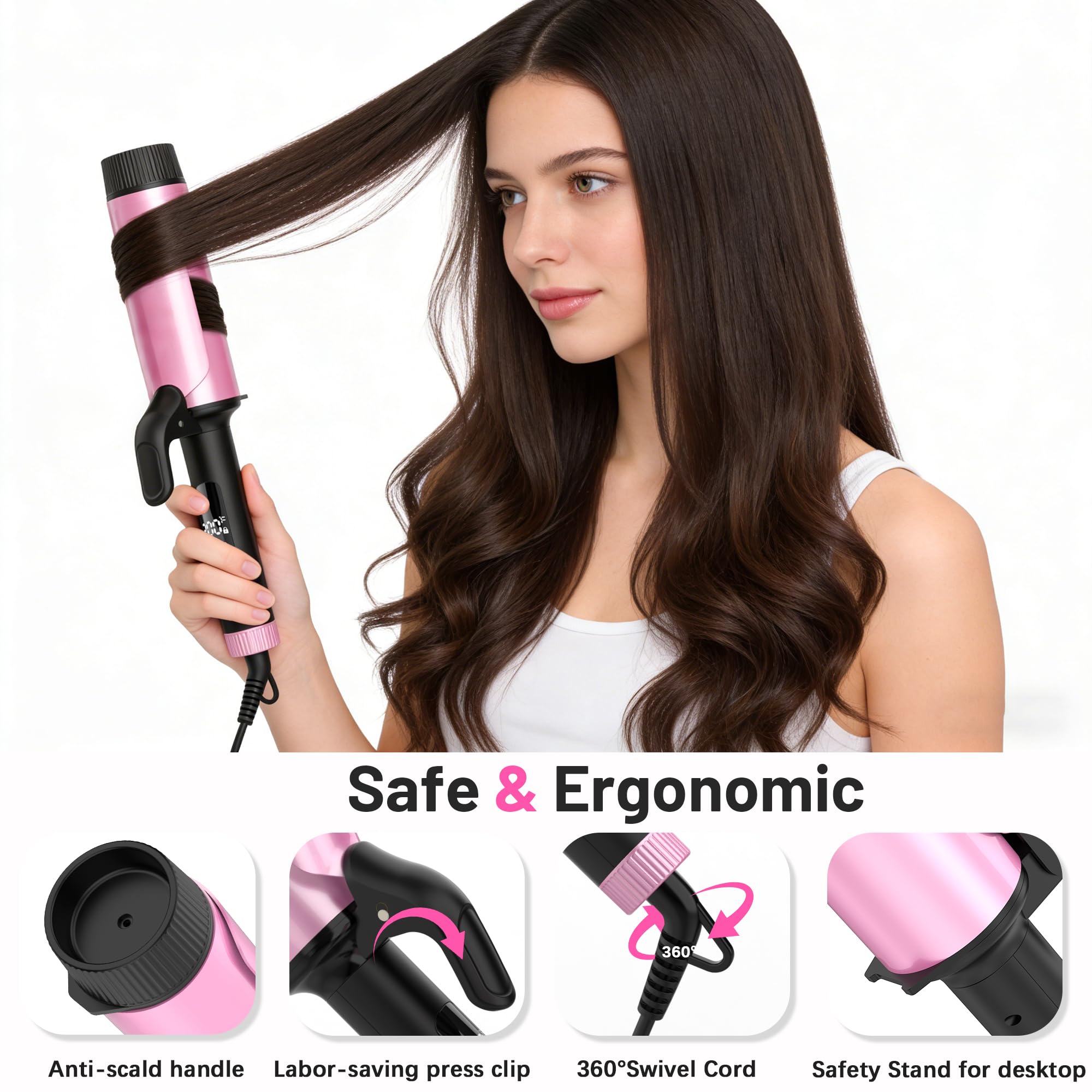 Casavok barrel texture showing ceramic finish to reduce frizz