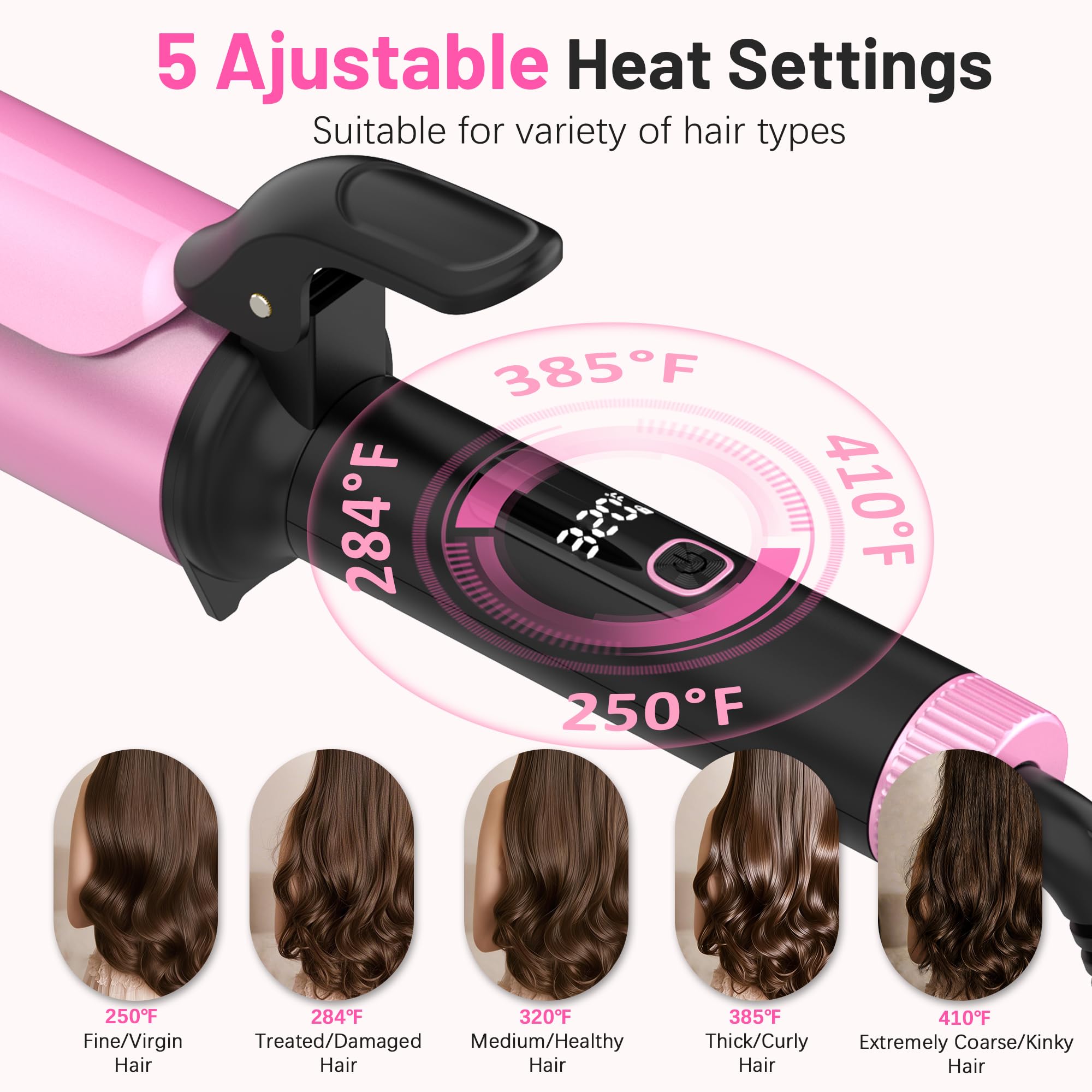 Casavok ceramic barrel close-up for even heat and smoother styling