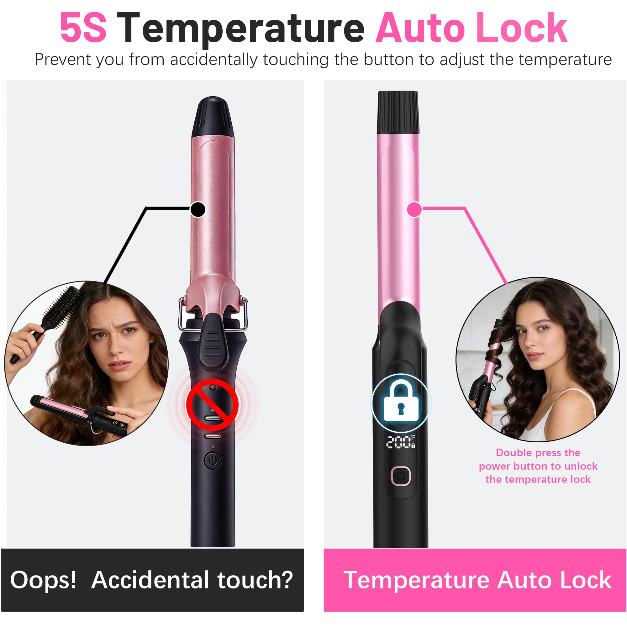 Casavok curling iron held in hand to show scale and easy handling advantage