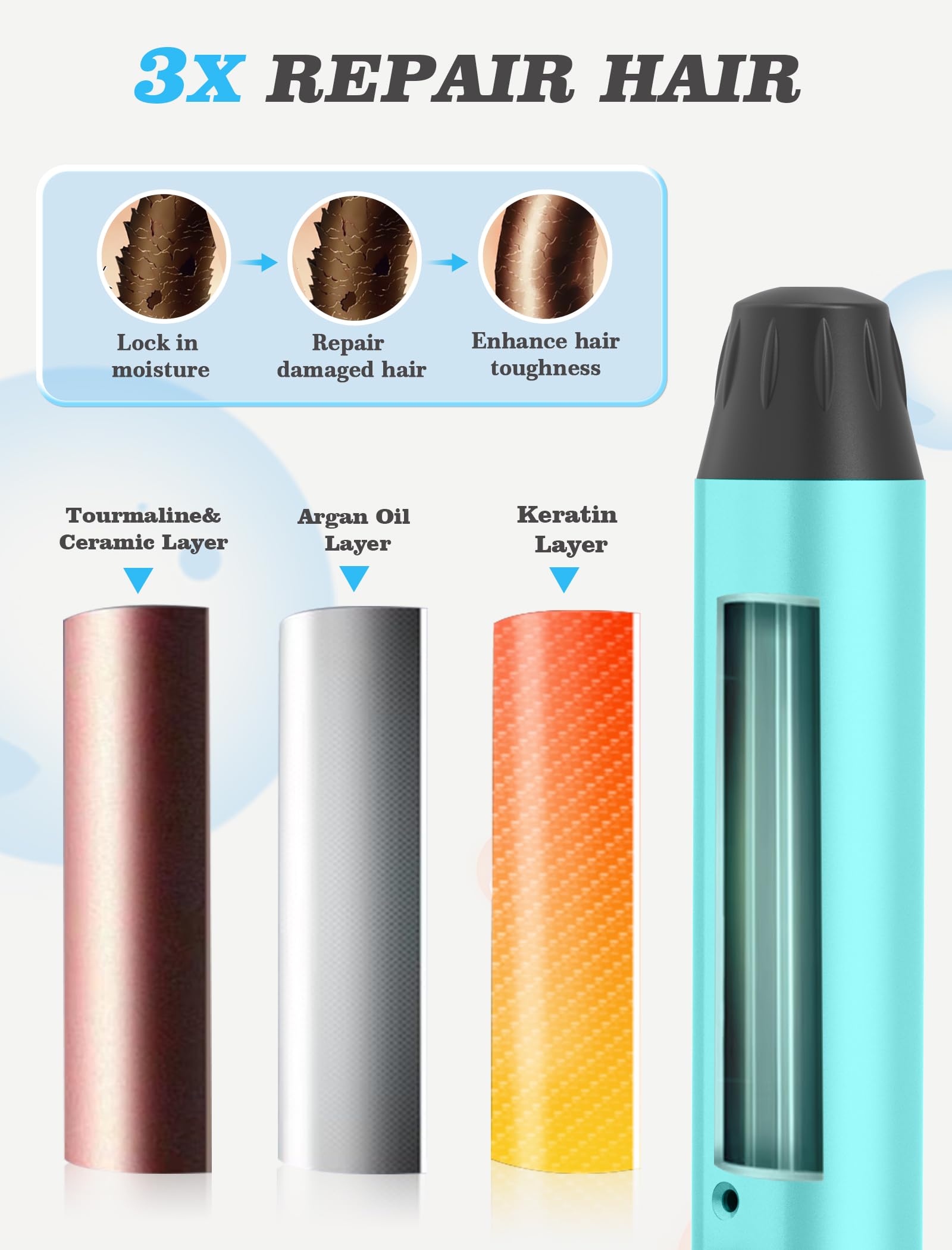Casavok curling iron packed in a suitcase, ideal for travel convenience