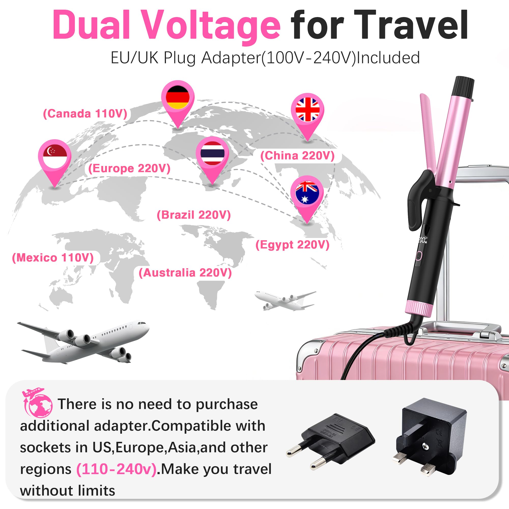 Casavok EU and UK plug adapters included for worldwide travel compatibility