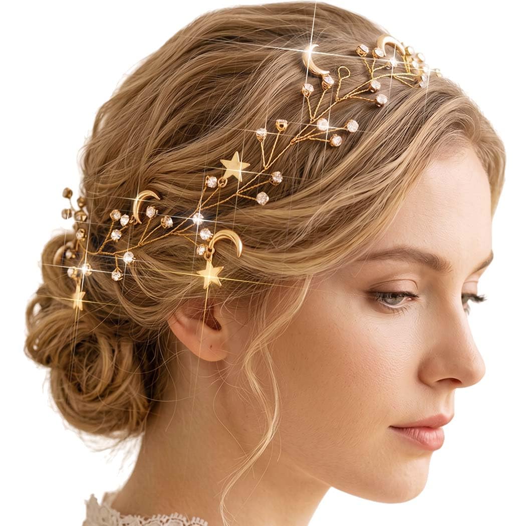 CASDRE front view gold star vine showing full celestial design and elegance