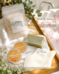 CASTATEO bath salts jar detail highlighting eucalyptus mint scent for calming soaks