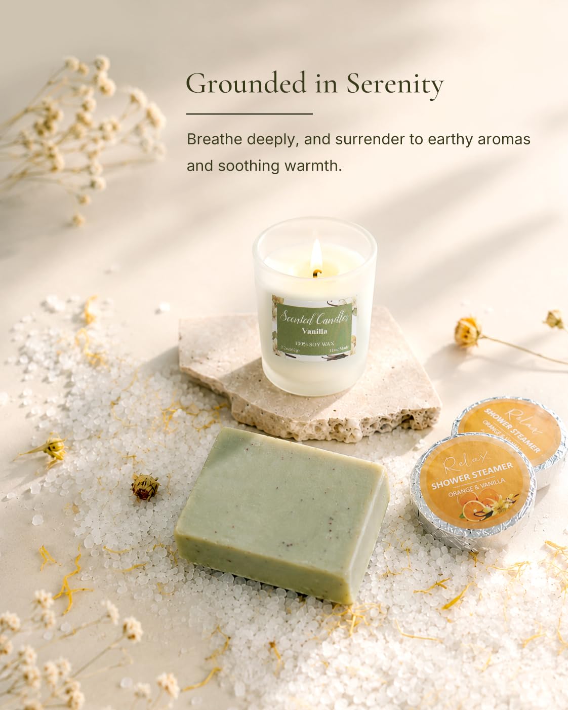 CASTATEO shower steamers vanilla-orange image conveying uplifting aroma for a restorative shower